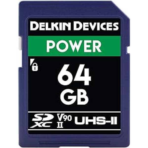 Delkin Devices 64 GB Power SDXC 2000 x uhs-ii U3/V90 Speicherkarte