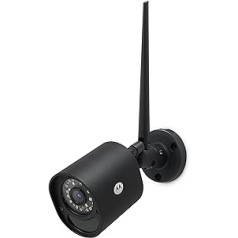 Motorola FOCUS 72 Outdoor | Pārbaudes kamera ar Wandmontage | Tālummaiņa, Infrarot Nachtsicht Funktion un einen Bewegungsmelder, LAN, WLAN un App Unterstützung — Schwarz — UK Stecker