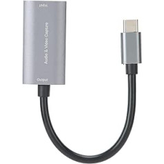 Annadue video tveršanas karte, sudrabaini pelēka C tipa HDMI uz USB C 4K 1080P spēļu tveršanas karte, bezmaksas diska tveršanas karte