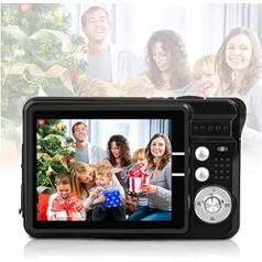 Digitālā kamera 1080HD fotokamera Digitālā 2,7 collu 18 MP mini digitālā kamera ar 8X digitālo tālummaiņu digitālo kameru Dāvanā paredzētas kompaktas kameras bērniem Pieaugušajiem Studentiem Iesācējiem (melnā krāsā)