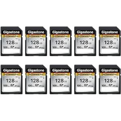 GIGASTONE 128GB SDXC Memory Card 4K Camera Pro Series 10 Cards Speed up to 100MB/s Compatible with Camera Canon Nikon Sony Camcorder A1 V30 UHS-I Class 10 for 4K UHD Video