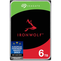 Seagate IronWolf ST6000VNZ06 6 TB iekšējais cietais disks NAS HDD 3,5 collas 5400 RPM 256 MB kešatmiņa SATA 6 Gb/s sudraba ar 3 gadu glābšanas dienestu