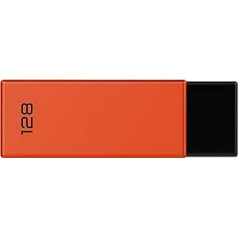 Emtec C350 Brick USB zibatmiņas disks 128 GB A tipa USB 2.0 melns oranžs — USB zibatmiņas diski (128 GB, A tipa USB, 2,0, 15 MB/s, grozāms, melns, oranžs)