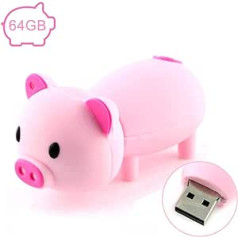 64 GB USB 2.0 jauka multfilma miniatūra cūkas formas datums Memory Stick pildspalvas disks rozā krāsā