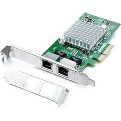 Gigabit 2 portu NIC ar Intel I350 mikroshēmu, 1 Gb tīkla karte Salīdziniet ar Intel I350-T2 NIC, divi RJ45 porti, PCI Express 2.1 X4, Ethernet karte ar zemu profilu operētājsistēmai Windows/Windows Server/Linux