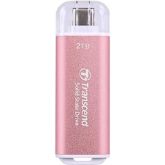 Transcend Portable SSD ESD300P 2TB USB Type-C 10Gbps PS4/PS5 saderīgs rozā krāsā — TS2TESD300P