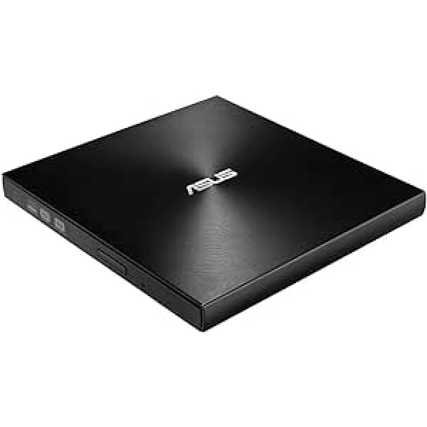 ASUS ZenDrive U9M ārējais DVD-Brenner, USB 2.0/USB-C, 8 fache Geschwindigkeit, Rewriter-Laufwerk ar M-Disc-Unterstützung, USB 2.0 Typ A/Typ-C, saderīgs ar Mac/Windows OS, Schwarz