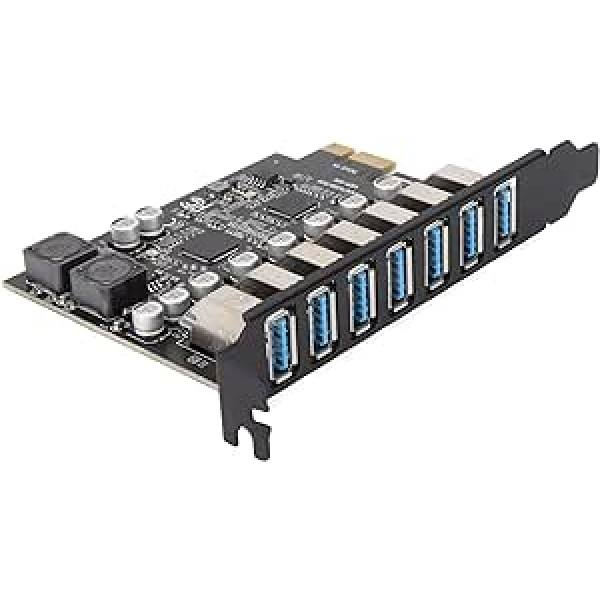 ASHATA 7 portu PCIE paplašināšanas karte USB 3.2 Superspeed 5Gbps priekšējā paplašināšanas karte iekšējā USB centrmezgla pārveidotājs operētājsistēmai Win XP Win7 Win 8 Win 10 Win 11 Linux