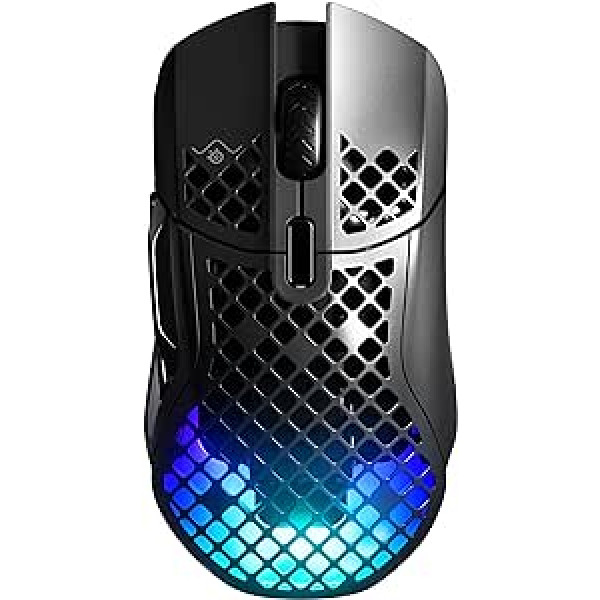 SteelSeries Aerox 5 bezvadu spēļu pele - īpaši viegla 74g - 9 pogas - Bluetooth/2,4GHz - 180 stundu akumulatora darbības laiks - IP54 ūdensizturīgs - PC/MAC - FPS, MOBA, Battle Royale