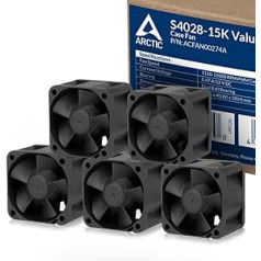 ARCTIC S4028-15K (5 pieces) - 40 x 40 x 28 mm server fan with double ball bearing, 1400-15000 rpm, PWM regulated, 4-pin connection, 12 V DC - black