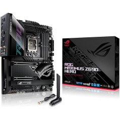 ASUS ROG MAXIMUS Z690 HERO spēļu mātesplates ligzda Intel LGA 1700 (ATX, DDR5, 5x M.2, USB 3.2 Gen 2x2, Thunderbolt 4, PCIe 5.0, WiFi 6E, Aura Sync RGB apgaismojums)