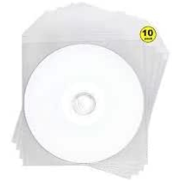 8.5GB Dual Layer Full Face Printable DVD+R White 8 in Clear Plastic Sleeves by Dragon Trading