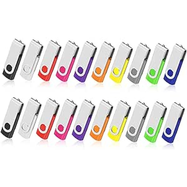 aretop 5 x 1 GB 2 GB 4 GB 8 GB 16 GB Folded Swivel Design USB 2.0 Flash Drive, Blue / White / Red 8 gb