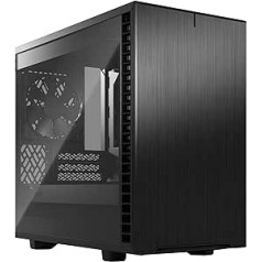 Fractal Design Define 7 Nano Black, matēta alumīnija/tērauda Mini ITX Silent Light tonēts rūdīta stikla logs Nano Tower datora korpuss