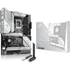 ASUS ROG Strix B660-A spēļu WiFi mātesplates ligzda Intel LGA 1700 (Intel B660, mATX, DDR5 atmiņa, PCIe 5.0, WiFi 6, 2X M.2, Aura Sync), balts