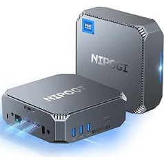 NiPoGi Mini PC 1024GB (1TB) M.2 SSD, 12th Gen Intel Alder Lake-N100(up to 3.4 GHz), AK2 Plus 16GB DDR4 Mini Computer, Mini Tower PC with 2x HDMI/WiFi 5/BT 4.2/Gigabit Ethernet for Home/Office