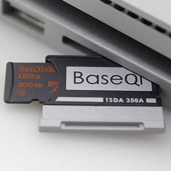 Bosvision Micro SD alumīnija adapteris ar sudraba apdari priekš Microsoft Surface Book/2 iSDA-330A