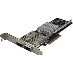 StarTech.com Dual Port 40G QSFP+ tīkla karte — Intel XL710 Open QSFP+ konverģētais adapteris — PCIe 40 Gigabit Ethernet servera NIC — 40 GbE optiskās šķiedras LAN karte — Dell PowerEdge HPE ProLiant (PEX40GQSFDPI)