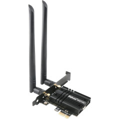 Ziyituod WLAN karte, Intel AX210 WiFi 6E Bluetooth5.2, līdz 5400 Mbit/s trīsjoslu (6G/5G/2.4G) WLAN PCIe WiFi 6 karte operētājsistēmai Windows 11/10 (64 biti)