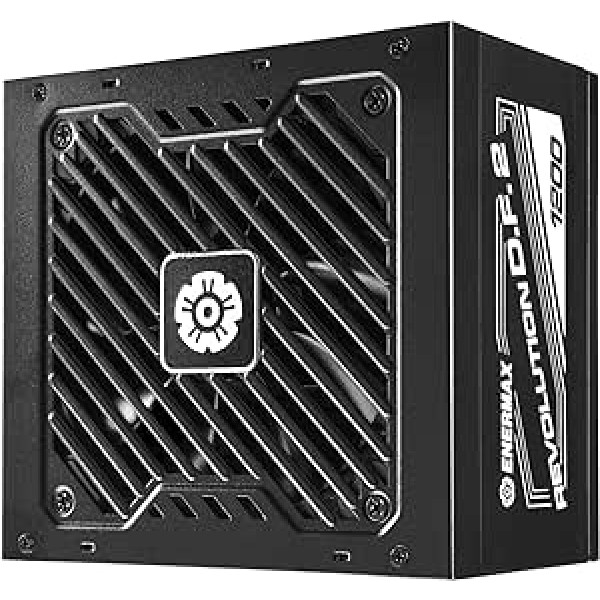 Enermax Revolution DF 2 ATX kompaktais spēļu un straumēšanas datora barošanas avots 1200 W 80Plus Gold (daļēji modulārs, lentes kabelis, daļēji bez ventilatora), ERS1200EWT, melns