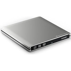 techPulse120 USB 3.0 & Type C M-Disc External DVDRW CDRW Burner Writer Aluminium Burner Superdrive Portable DVD CD Ultra Slim for Computer Notebook Ultrabook Windows 10 Mac OS Apple iMAC MacBook