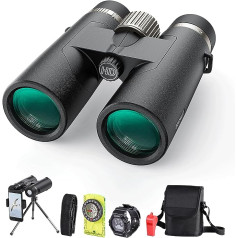 10 x 42 HD IPX7 Nitrogen-Filled Waterproof Binoculars Adult High Performance, Easy to Focus Binoculars with Image Stabiliser, Perfect for Bird Watching, Hunting, Travel, Cruise Ship