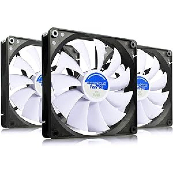 AABCOOLING Super Silent Fan 14 - Quiet and Eficient 140 mm Case Fan with 4 Anti-Vibration Pads - CPU Cooler, Fan, Fan, Silent Fan, 8.6 dB(A), 80 m3/h - Value Pack of 3