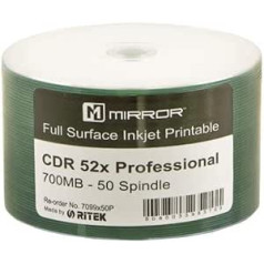 50 x Ritek CD-R Professional Grade White Inkjet Printable