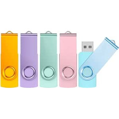 ABLAZE USB Stick 16 GB Pack of 5 High Speed USB 3.0 Memory Stick Multicoloured Rotate Metal Memory Stick Pack of 5