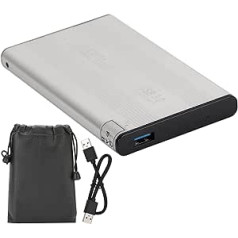 Ārējais cietais disks, pārnēsājams 2,5 collu USB 3.0 HDD SSD cietais disks ar LED displeju operētājsistēmai Windows 10/8.1/7 klēpjdatoram/galddatoram, sudraba krāsa (120 GB)