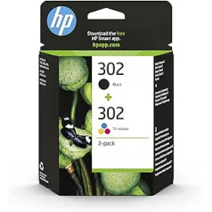 HP 302 Multipack oriģinālās printeru kasetnes (paredzēts HP Deskjet 1110/2130/3630, HP Envy 4520.451x, HP OfficeJet 3830/3831 / 4650.52xx) Melns + trīskrāsains