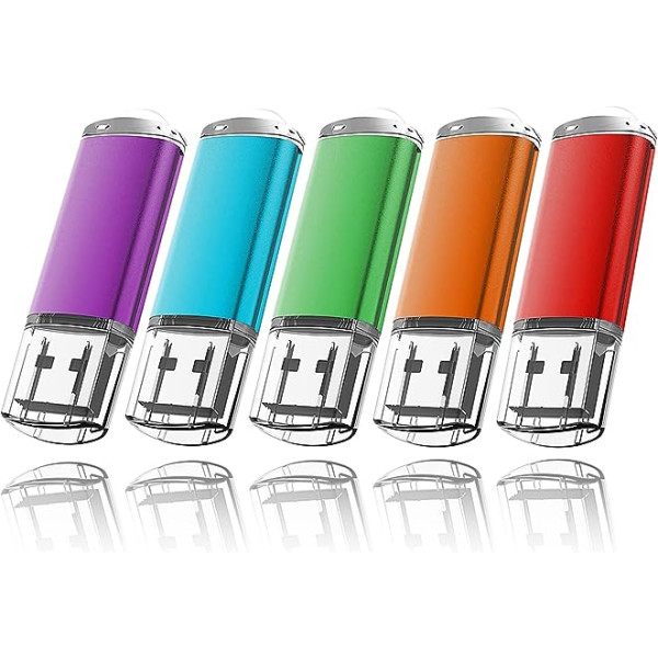 EASTBULL USB Flash Drive 32GB USB 3.0 5 Pack Flash Drive Memory Stick (Purple, Blue, Green, Yellow and Red)