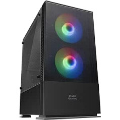 Mars Gaming MCZ Premium Compact PC MicroATX korpuss, panelis un priekšējais tīkls, melns