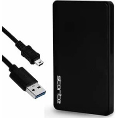 Storite 250 GB pārnēsājams ārējais cietais disks 2,5 collu HDD rezerves atmiņas disks ar USB 2.0 īpaši ātru datu pārsūtīšanu kompaktais cietais disks, kas saderīgs ar datoru, MAC, Windows, klēpjdatoru, galddatoru (melns)