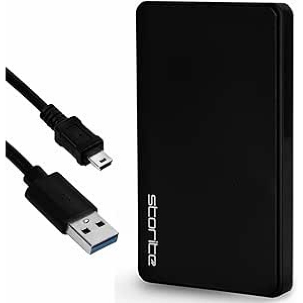 Storite 250 GB pārnēsājams ārējais cietais disks 2,5 collu HDD rezerves atmiņas disks ar USB 2.0 īpaši ātru datu pārsūtīšanu kompaktais cietais disks, kas saderīgs ar datoru, MAC, Windows, klēpjdatoru, galddatoru (melns)