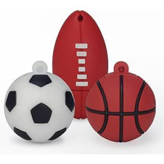 LEIZHAN 3 x 32 GB sporta bumbiņas USB 2.0 zibatmiņas disks USB zibatmiņas disks Memory Stick (futbols + basketbols + regbijs)