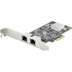 StarTech.com 2 portu 2,5 Gbit PCIe tīkla karte, Intel I225-V, divu portu datora LAN karte, vairāku gigabitu NIC, PCI Express servera tīkla karte, 2,5 G Ethernet adapteris (PR22GI-NETWORK-CARD)