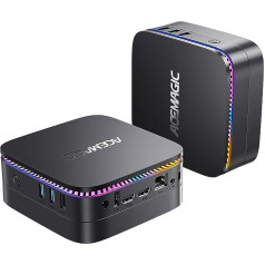 ACEMAGIC AK1Plus RGB Mini PC, 12th Gen Intel Alder Lake N95 (up to 3.40 Ghz), 16GB DDR4 512GB SSD Mini Computer with Windows 11 Pro, WiFi 5, BT 4.2, 4K UHD, RGB RJ45, for Office, Home, Theatre