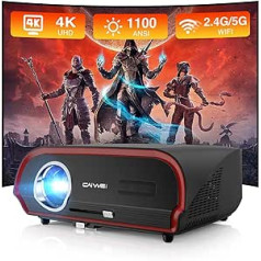 Projektors Mājas kinozāle 4K Daylight 1100 ANSI Bluetooth 5G WLAN LED video projektors 14300LM 1080P Native Ceiling Wireless LCD Smart Android 9.0 projektors Netflix Airplay Keystone Correction Zoom HDMI