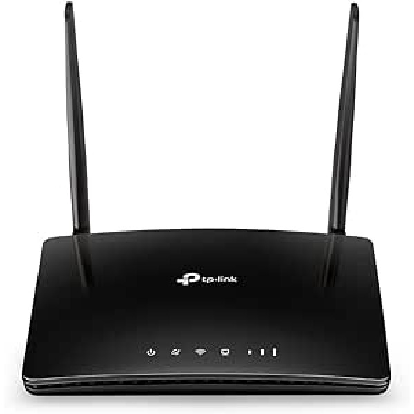 TP-Link TL-MR6400 WLAN Cat4 + N300 Mbps 4G LTE maršrutētājs (150 Mbit/s lejupielāde, 300 Mbit/s 2.4GHz), brīvi konfigurējams LAN/WAN ports), melns, 5. versija