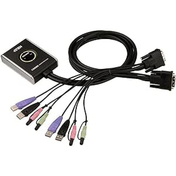 Aten 2 Port USB 2.0/DVI KVM Switch - Black