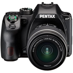 Pentax KF APS-C digitālās spoguļkameras komplekts ar 18–55 mm WR tālummaiņas objektīvu, putekļu necaurlaidīgs, pret laikapstākļiem, Vario LCD displejs, melns