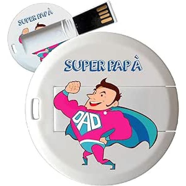 My Custom Style Pen Drive USB Key Fob Coin Card Super Papa 16GB