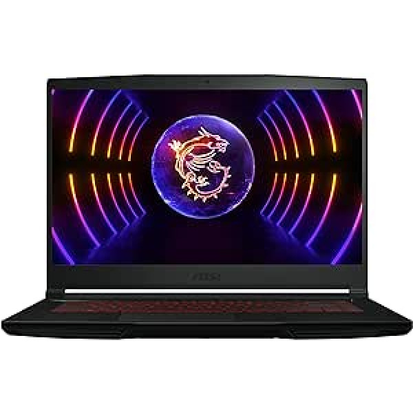 MSI Thin GF63 12VF-298, 15,6 collu FHD, Intel Core i7-12650H, 16 GB DDR4-3200, 512 GB SSD RTX 4060 klēpjdatora GPU, Windows 11 H, ātrs PCIe SSD sistēmas disks, melna spēļu tastatūra,