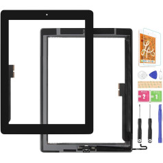 Replacement Touch Screen Digitizer Glass for iPad 4 4th A1458 A1459 A1460 Touch Display Panel Repair Parts Kit with Tempered Glass + Tools + Home Button (Not Included) (White)