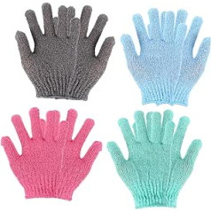 Hakidzel 4 Paar Handschuhe Zum Schrubben Von Schlamm Pfanne Topf Waschhandschuh Bade-peeling-handschuhe Bad-massage-handschuhe Doppelseitiger Peeling-handschuh Nylon Topf Topf Spa