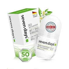 Seven Days septiņu dienu antiperspirants dezodorants, aizsargā pret sviedriem un smakām, vīriešiem un sievietēm, bez smaržas, 50 ml