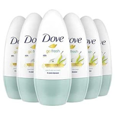 Dove Go Fresh Pear & Aloe Vera Roll-On dezodoranta iepakojums, 6 x 50 ml