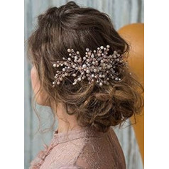 Kercisbeauty Bridal Bridesmaids Flower Girl Rose Gold Pearl Matu aksesuāri