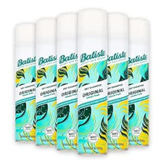 Batiste Dry Shampoo Original - Clean & Classic Fragrance - Tūlītēja matu atsvaidzināšana - Iepakojumā 6 (6 x 200 ml) Spray